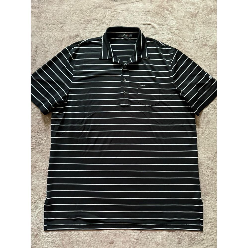 Ralph Lauren RLX Men's Striped Golf Polo Shirt Torrey Pines Embroidered Sz XL
